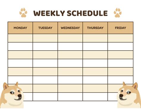 Dog Calendar Templates