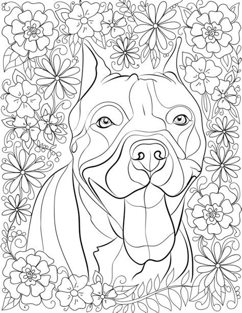 Dog coloring pages for adults