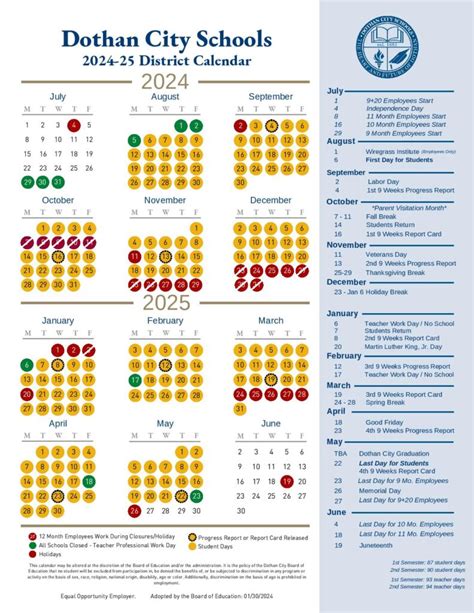 Dothan City Schools Calendar