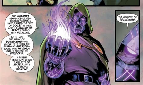 Dr. Doom deflecting a missile with magic