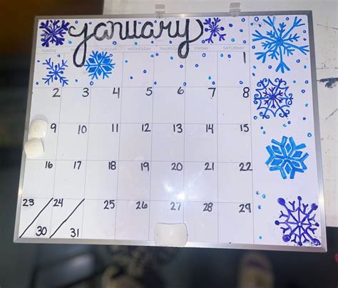 Dry Erase Calendar Designs