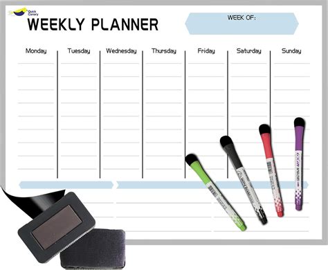 Dry Erase Calendar for Time Management