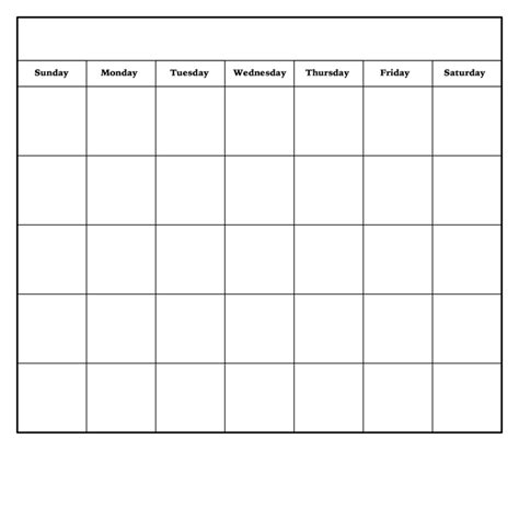 Dry Erase Calendar Template