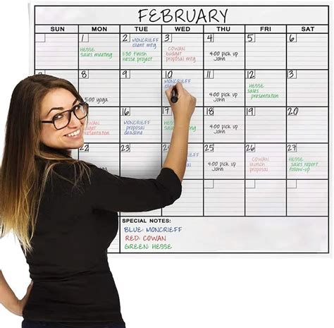 Dry Erase Whiteboard Calendar Maintenance