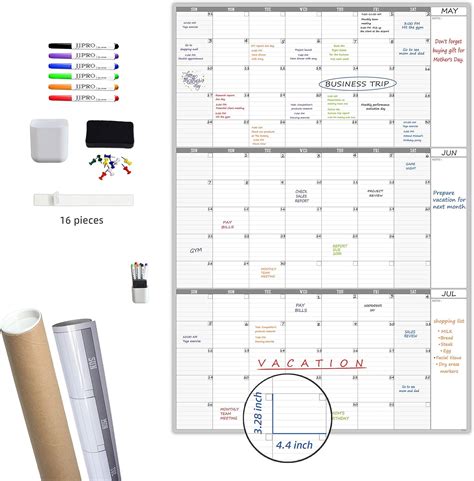 Dry Wipe Calendar for Classroom