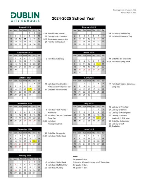 Dublin High School Calendar