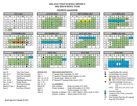 DUSD School Calendar Overview