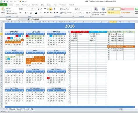 Dynamic Calendar Template Excel