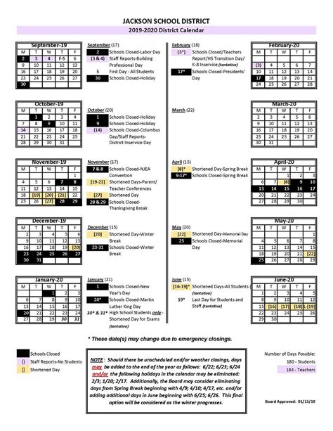 Eadt Jackson Middle School Calendar Image 2