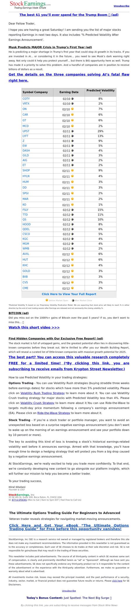 Earnings Reports