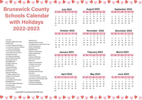 East Brunswick Schools Calendar Image 1