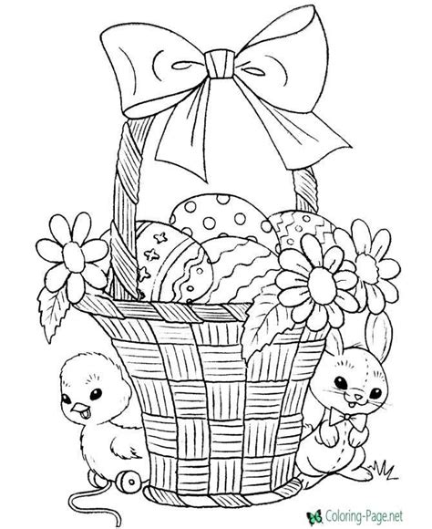 Easter coloring pages baskets