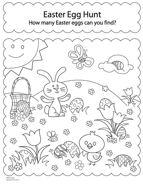 Easter egg hunt coloring pages