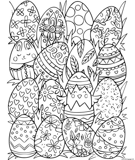 Easter eggs coloring pages