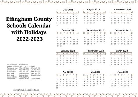 Effingham Schools Calendar