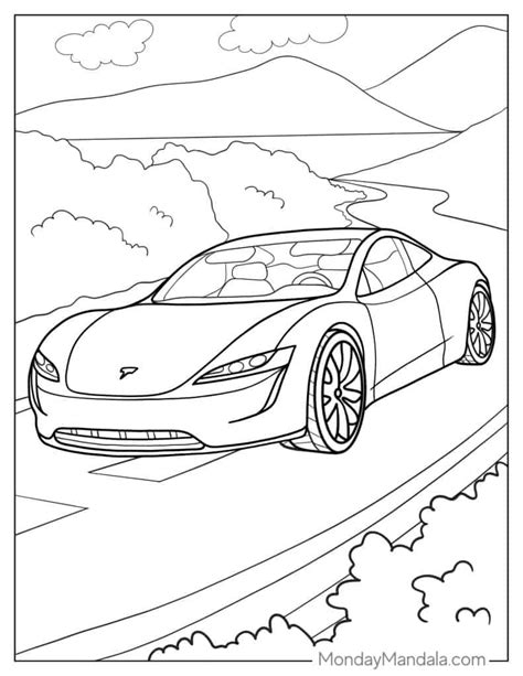 Electric car coloring page