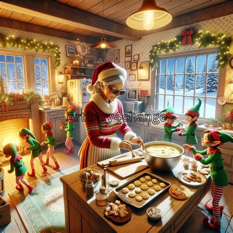 Elf Baking Cookies