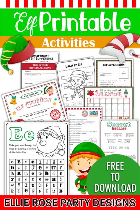 Activities for elf printables