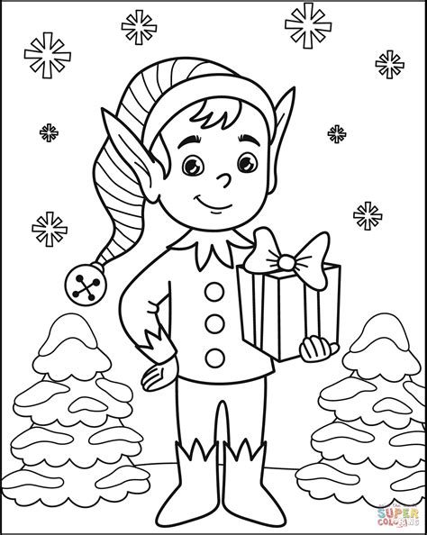 Coloring pages for elf printables