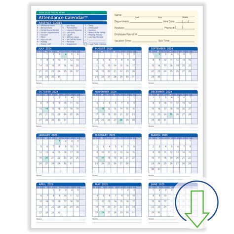 MCPS Employee Calendar PDF