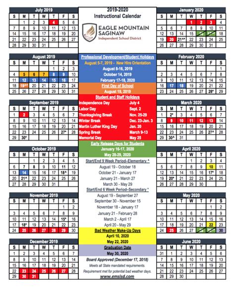 Ems Isd Calendar Overview