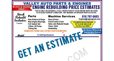 Engine Rebuilding Quotes Gallery