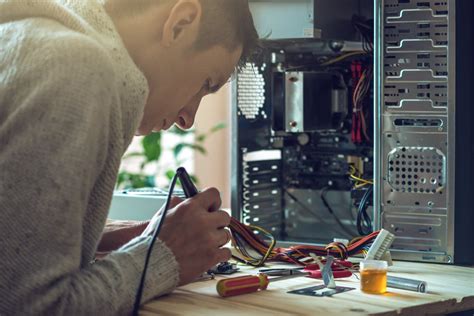 Engineer working on computer