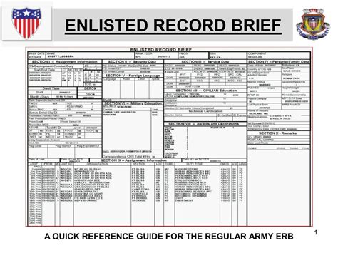 Enlisted Record Brief Education Training