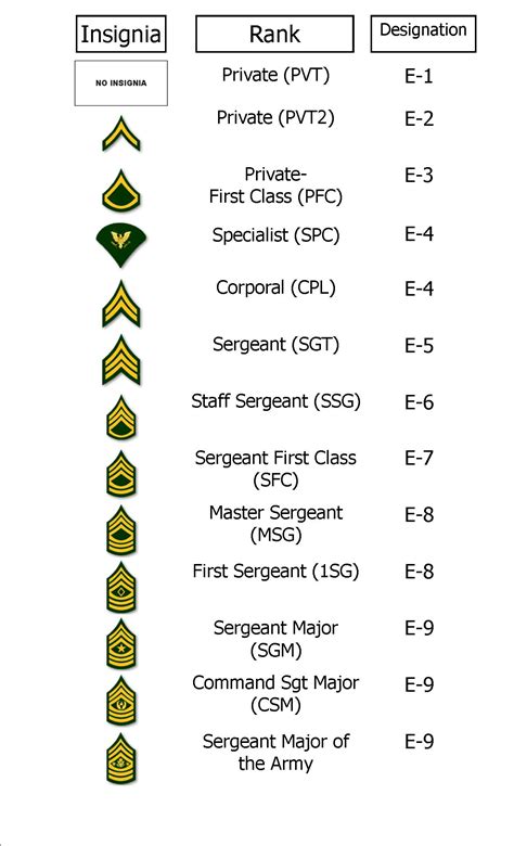 Enlisted Recruit Army Rank