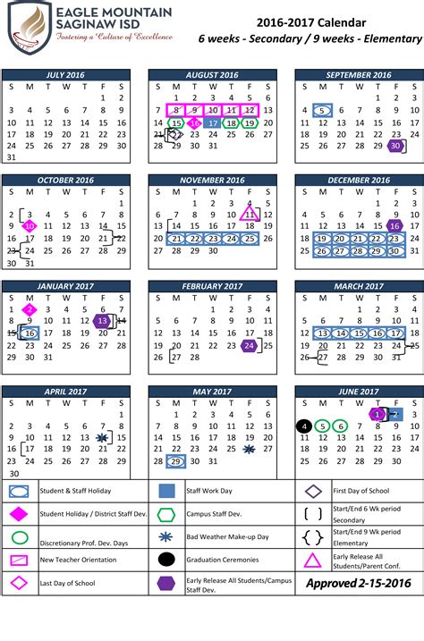 Ennis ISD Calendar View