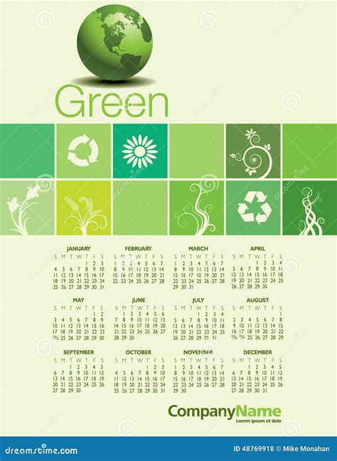 Environmental calendar with tips on sustainability