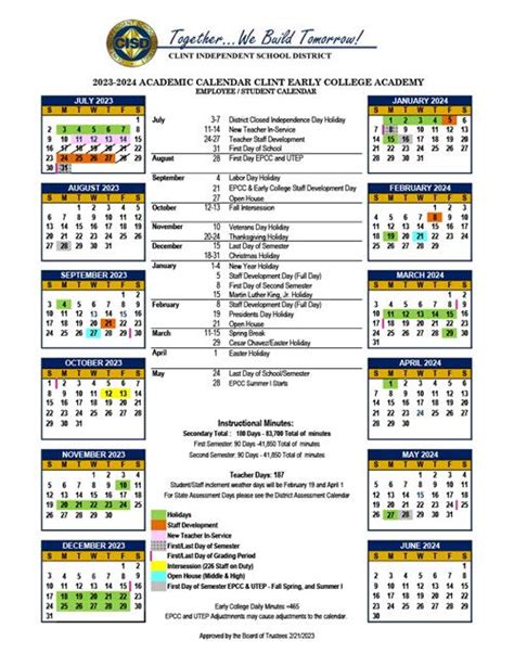 EPCC Calendar Time Management