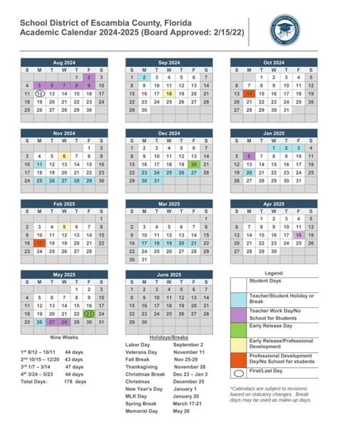 Escambia County Schools Calendar Image 4