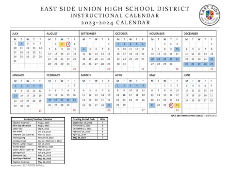 Esuhsd Calendar Image