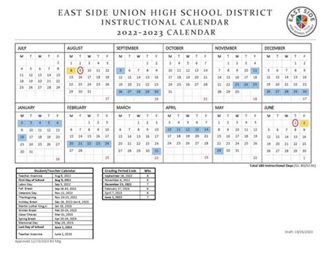 Esuhsd Calendar Image 1