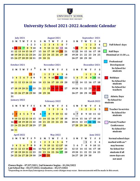 ETSU Calendar View