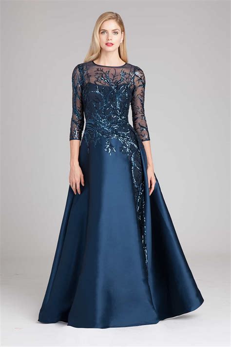 Description of Evening Navy Blue Gown