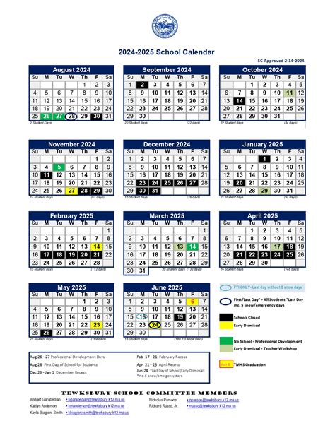 Everett School Calendar Layout