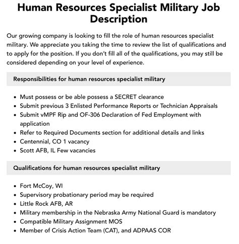 Ex Military Jobs in Human Resources