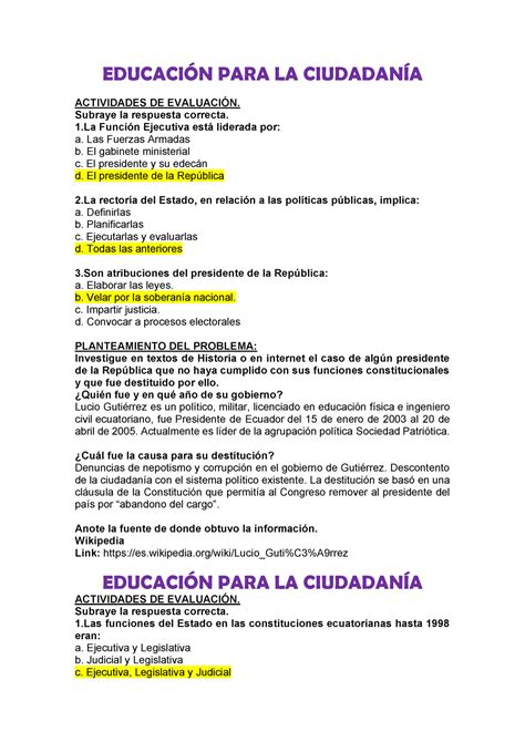 Examen de Ciudadanía