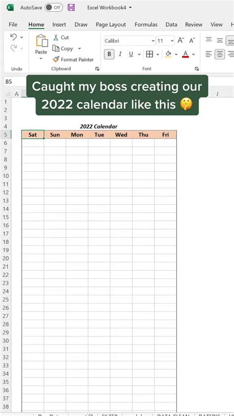 Excel Dictionary Calendar