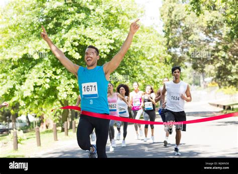 Excited runner at a marathon