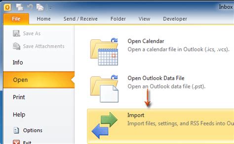 Exporting Outlook Calendar to PST File