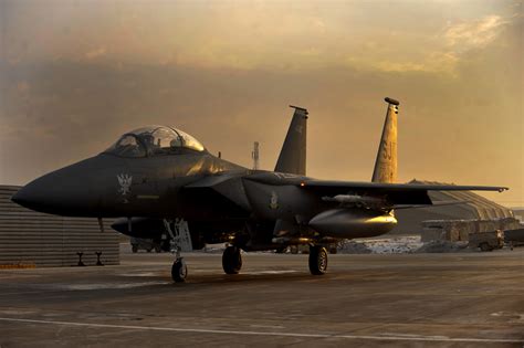 F-15 Eagle in flight, showing its distinctive twin vertical stabilizers