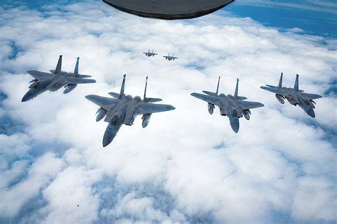 F-15 Eagles in formation flight