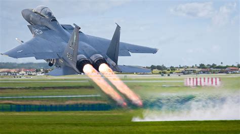 F-15 Eagle taking off from a runway