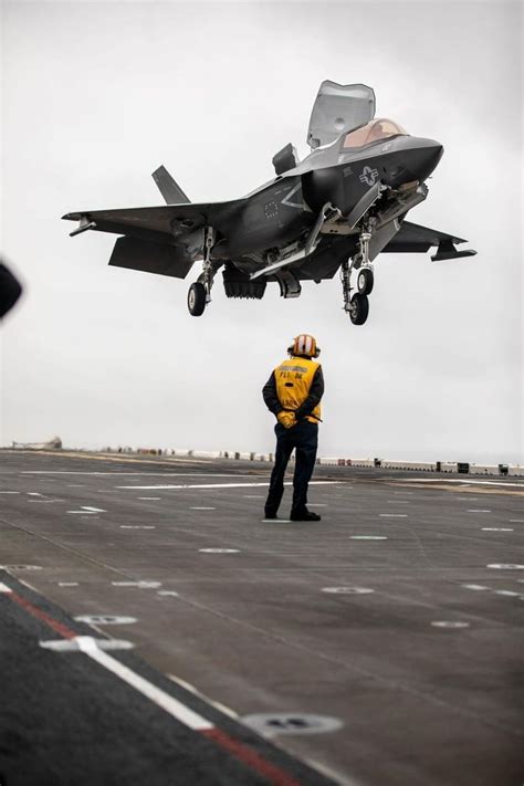 F-35B Vertically Landing on a Runway