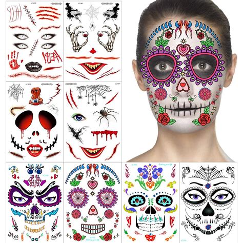 Face Temporary Tattoos for Halloween