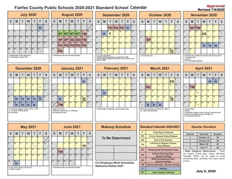 Fairfax County Public School Calendar Image 1