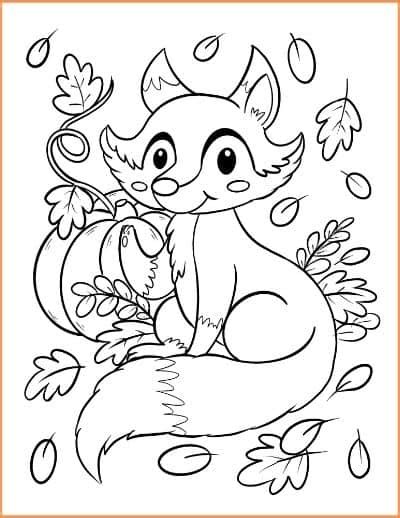 Fall animal coloring pages for kids